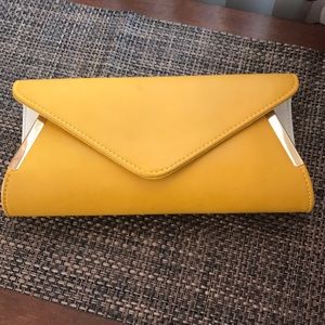 Mustard yellow clutch purse